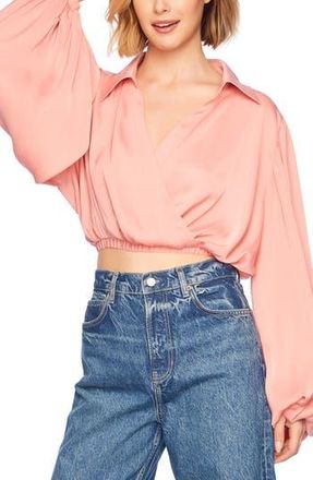 Susana Monaco Matte Satin Poet Top in Hamptons at Nordstrom Rack, Size X-Small