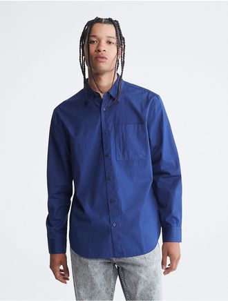 Calvin Klein Mens Button-Down Easy Shirt - Blue - XXL