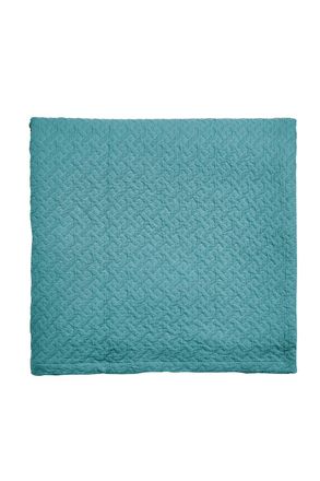 Ted Baker Diagonal T Cotton Matelasse Throw in Teal | Size: 250 cm x 260 cm