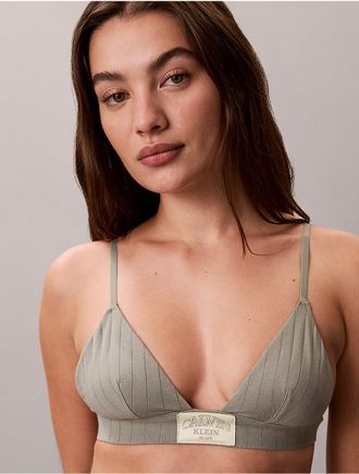 Calvin Klein Calvin Klein Womens Heritage Classic Cotton Stretch Lightly Lined Triangle Bra - Green - M