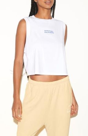 Spiritual Gangster Doheny Cotton Crop Tank in White at Nordstrom Rack, Size X-Small