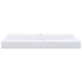 Berkfield Home Chic Wash Basin 120x46x11 cm Mineral Cast/Marble Cast White | Size: 120 x 46 x 11 cm