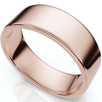 Pompeii3 7mm Flat High Polished Wedding Band 14K Rose Gold Size Selectable