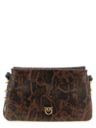 Pinko Bruine Kalfsleren Crossbody Tas