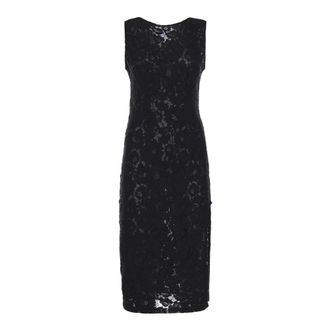 Pinko Party Dresses, female, Black, Size: XS Rebrod&eacute; Lace Midi Dress