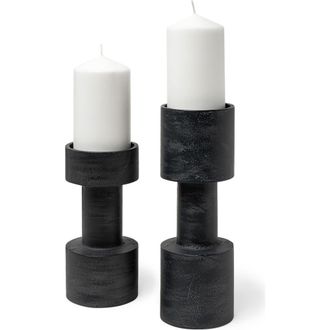 Mercana Bolton I Set of 2 Metal Table Candle Holders in Black at Nordstrom