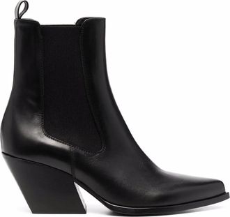 Elena Iachi tapered heel ankle boots - women - Leather/Leather/Leather - 40 - Black
