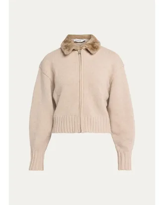 SIMKHAI Drop Shoulder Wool-Cashmere Cardigan