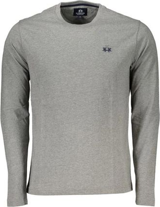 La Martina Klassieke Pasvorm Longsleeve T-shirt - Heren - Longsleeves - Grijs - 2XL - Katoen - Tops