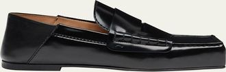 Jacquemus Leather Square-Toe Penny Loafers