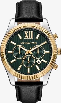 Michael Kors Oversized Lexington Two-Tone and Leather Watch