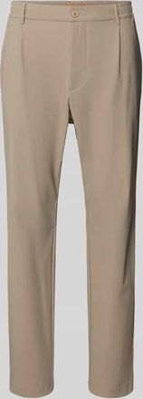 Cruna Slim Fit Hose mit Paspeltaschen am Ges&auml;&szlig; in Beige, Gr&ouml;&szlig;e 48