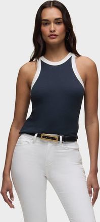 Hudson Ribbed Racer Tank in Navy/white at Nordstrom, Size X-Small