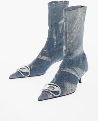 Diesel Denim Ankle Boots D-VENU with Front Monogram 5.5cm size 41