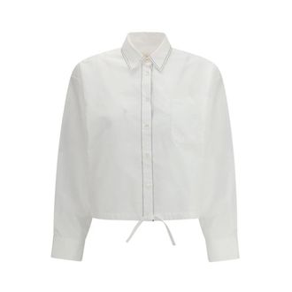 Marni Dames, Blouses & Shirts, Wit, Maat: S Katoen