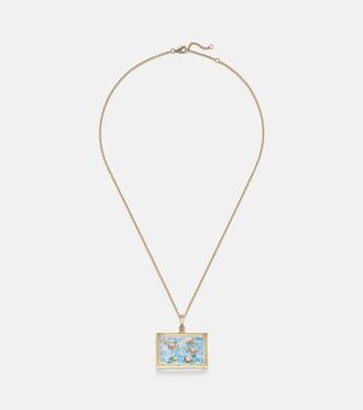 Yvonne L&eacute;on LAcquarium 9kt gold pendant necklace with gemstones