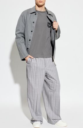 Emporio Armani T-shirt With Logo, Mens, Grey