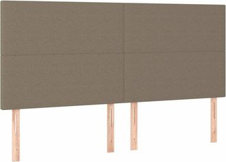vidaXL Cabecero Con Luces Led Tela Gris Taupe 160x5x118/128 Cm Vidaxl
