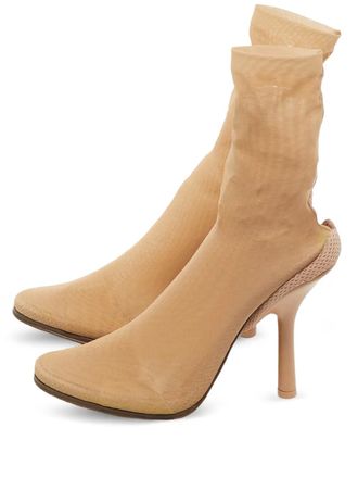 Burberry lace boots - women - Fabric/Fabric/Calf Leather - 40 - Neutrals