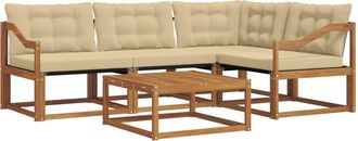 vidaXL Vidaxl Conjunto De Sof&aacute;s De Exterior 5 Uds. Natural Y Beige