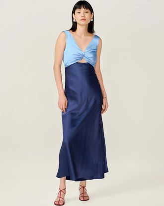 Omnes Womens Maggy Dress in Blue and Dark Blue - Navy - Size: 10