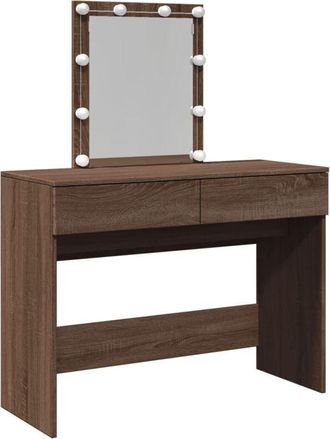 vidaXL Dressing Table with led Brown Oak 100x40x130 cm Vidaxl