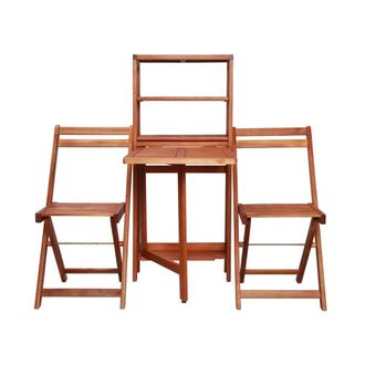 Berkfield Home Durable 3 Piece Folding Bistro Set Solid Acacia Wood in Brown