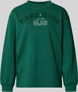 Marc Cain Relaxed Fit Sweatshirt mit Logo-Detail in Gruen, Gr&ouml;&szlig;e 34