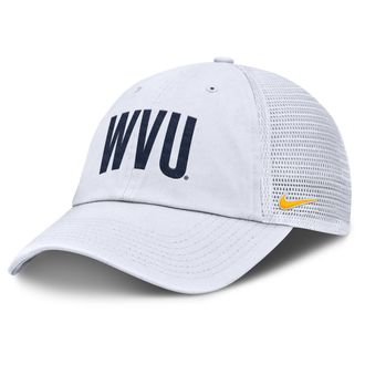 Nike West Virginia Primetime Campus Club Nike Mens College Trucker Adjustable Hat in White | NC3311QRWVN-H98