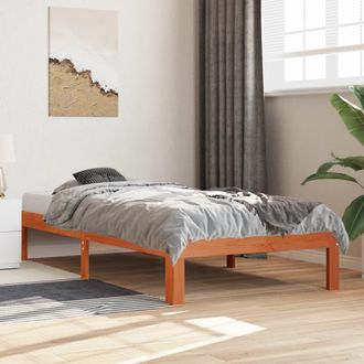 vidaXL Estructura De Cama Sin Colch&oacute;n Madera Maciza Marr&oacute;n 90x190 Cm Vidaxl