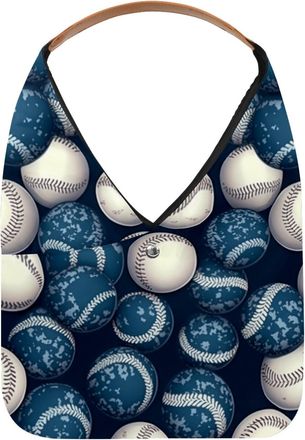 Generic Baseball Ball Background Reusable Lightweight Grocery Bags - Foldable Into Compact Pouch, Washable & Sturdy, Multipurpose for Shopping and Travel