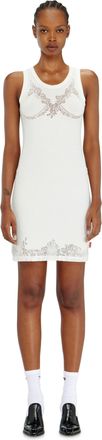 Diesel Mini tank dress with devor&eacute; lace effect - Dresses - Woman - White