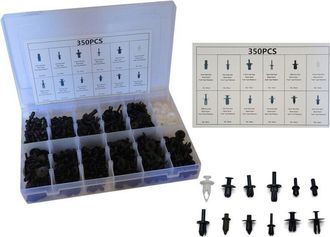 Trade Shop Trade Shop - 350pc Plastic Trim Clip Remache Kit De Clip Detalles Push Car Bumper Boot
