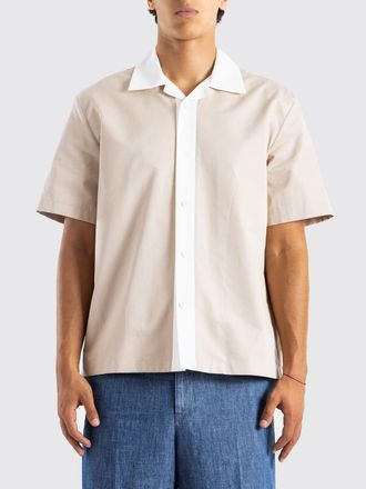 Jil Sander Camicia a maniche corte in cotone e seta con colletto alla francese