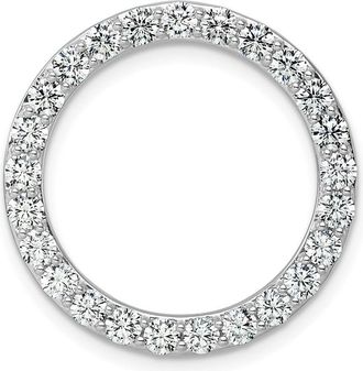 Diamond2Deal 14k White Gold 2 Ct Lab Grown Diamond Circle Chain Slide Pendant