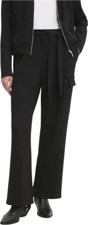 DKNY Wijde broek - Dames - Wijde Broeken - Zwart - L - Polyester - Broeken