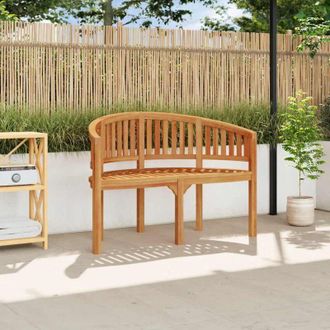 vidaXL Panchina a Forma di Banana 120 cm in Legno Massello di Teak vidaXL