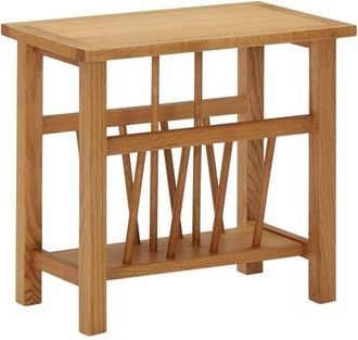 vidaXL Mesa revistero madera maciza de roble 45x27x42 cm vidaXL