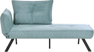 Beliani Left-Hand Chaise Lounge ROCAMADOUR Fabric Light Blue