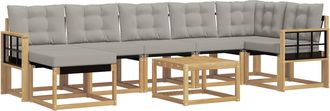 vidaXL Conjunto De Sof&aacute;s De Exterior 8 Uds. Blanco Y Gris Claro Vidaxl