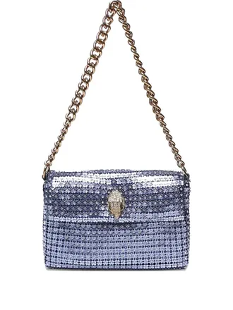 Kurt Geiger Kensington schoudertas verfraaid met pailletten en ketting - Blauw