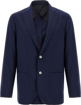 Barba Heren, Jassen, Blauw, Maat: 2XL Wol