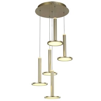 Netlighting Modern LED Hanging Pendant Golden Warm White 3000K 3360lm Dimmable in Gold