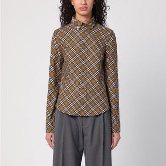 Burberry Oxid-coloured Check cotton shirt