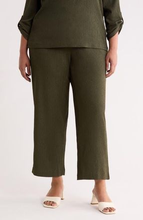 Anne Klein Knit Pull-On Wide Leg Pants in Dark Bay Leaf at Nordstrom, Size 3 X