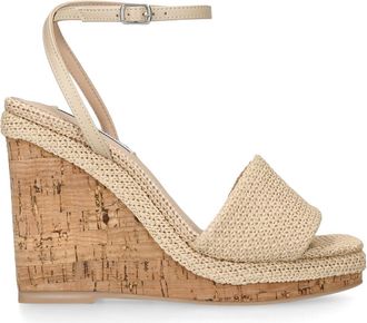 Steve Madden Womens Outright Beige Heels Fabric - Size UK 6