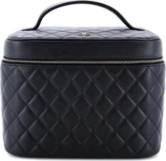 Chanel Classic Vanity Case Quilted Caviar Medium pouch - Zwart