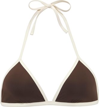 Copenhagen Triangel-Bikini-Top COPENHAGEN STUDIOS Emma, Damen, Gr. 34, Cup A/B, braun (chocolate), Recycling-Polyamid, Bikini-Oberteile Triangel-Bikini-Top, mit 