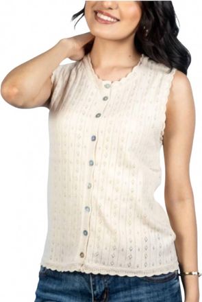 Dylan Jesse Sleeveless Sweater In Cream