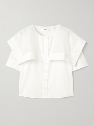 Frame Denim Camicia In Cotone Effetto Mantella - Bianco